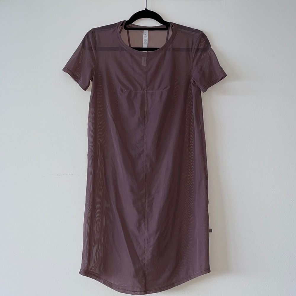 LULULEMON - Burnt Plum Mesh Active Dress with Slip